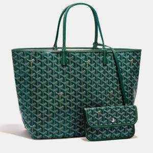 Goyard Green Goyardine Coated Canvas and Leather Saint Louis PM Tote Bag