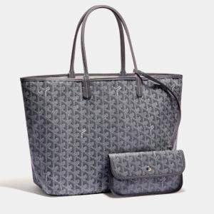 Goyard Grey Goyardine Coated Canvas and Leather Saint Louis PM Tote Bag