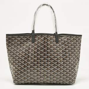 Goyard Black Goyardine Coated Canvas and Leather Saint Louis PM Tote