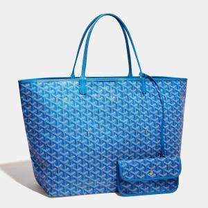 Goyard Sky Blue Goyardine Coated Canvas and Leather Saint Louis GM Tote 