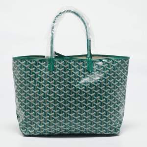 Goyard Green Goyardine Coated Canvas and Leather Saint Louis PM Tote