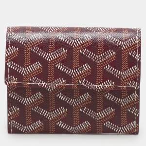 Goyard Burgundy Goyardine Coated Canvas Marigny Wallet