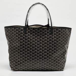Goyard Black Goyardine Coated Canvas and Leather Saint Louis GM Tote