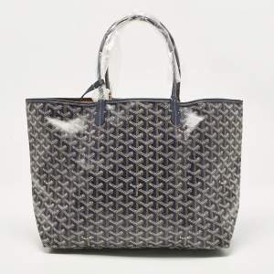 Goyard Blue Goyardine Coated Canvas and Leather Saint Louis PM Tote