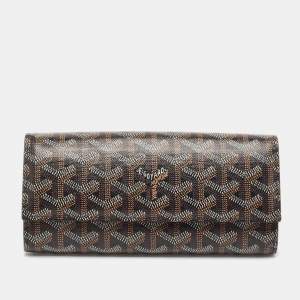Goyard Black Goyardine Coated Canvas Varenne Continental Wallet