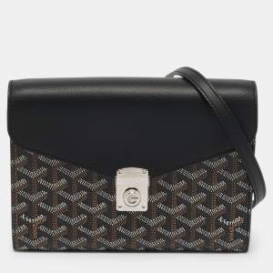 Goyard Black Goyardine Coated Canvas and Leather Chypre Wallet