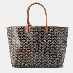 Goyard Black/Natural PVC Coated Canvas PM Saint Louis Tote Bag