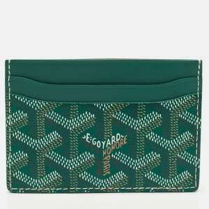 Goyard Green Goyardine Coated Canvas and Leather Saint Sulpice Card Holder