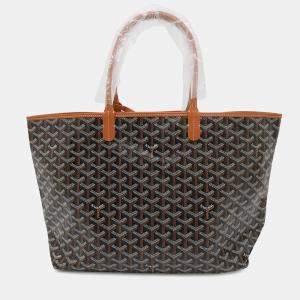Goyard Saint Louis Natural/Black Pvc Coated Canvas Leather Size Pm