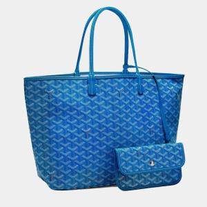 Goyard Saint Louis PM Sky Blue Goyardine Coated Canvas and Leather Tote