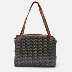 Goyard Brown Goyardine Coated Canvas and Leather Rouette PM Bag