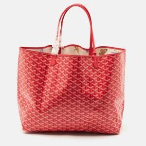 Pre Owned Goyard Fuchsia Goyardine Coated Canvas and Leather Saint Louis GM Tote