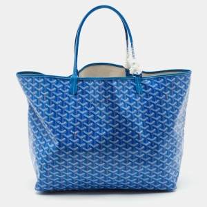 Goyard Blue Goyardine Coated Canvas and Leather Saint Louis GM Tote
