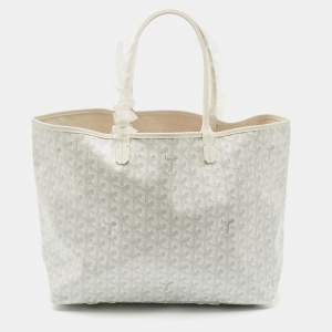 Goyard White Goyardine Coated Canvas and Leather Saint Louis PM Tote