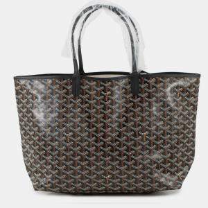 Pre Owned Goyard Saint Louis Black Pvc Leather PM Handbag