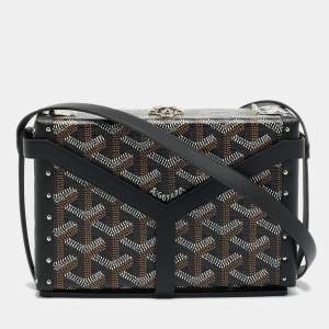 مملوكة مسبقًا Goyard Minaudière Trunk Black Goyardine Coated Canvas and Leather Bag