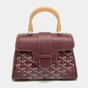 مملوكة مسبقًا Goyard Saigon Mini Burgundy Goyardine Coated Canvas and Leather Top Handle Bag