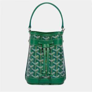 Pre Owned Goyard Petit Flot Green Mini Bucket Bag