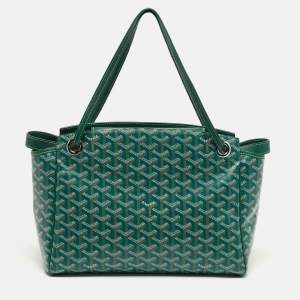 مملوكة مسبقًا Goyard Rouette PM Green Goyardine Coated Canvas and Leather Bag