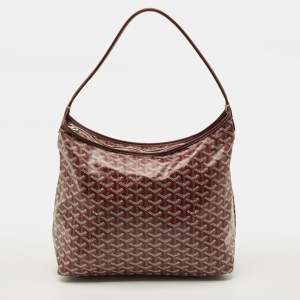 مملوكة مسبقًا Goyard Boheme Burgundy Goyardine Coated Canvas and Leather Hobo