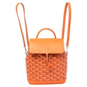 Goyard Orange Goyardine Coated Canvas and Leather Mini Alpin Backpack