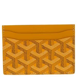 Goyard Yellow Goyardine  Coated Canvas and Leather Saint Sulpice Card Holder