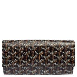 Goyard Black Goyardine Coated Canvas Varenne Continental Wallet
