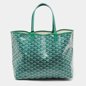 Goyard Green Goyardine Coated Canvas and Leather Saint Louis PM Tote