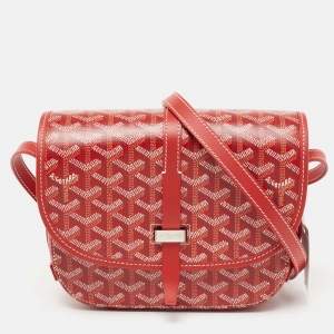 Goyard Red Goyardine Coated Canvas and Leather Belvedere II PM Bag