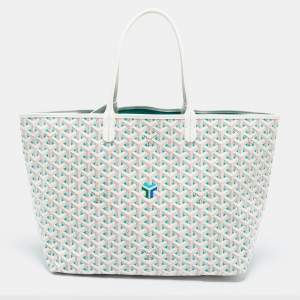 Goyard White/Green Goyardine Coated Canvas Saint Louis Claire Voie PM Tote 