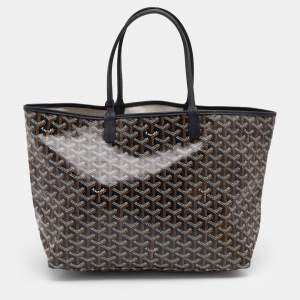 Goyard Brown/Black Goyardine Coated Canvas and Leather Saint Louis PM Tote