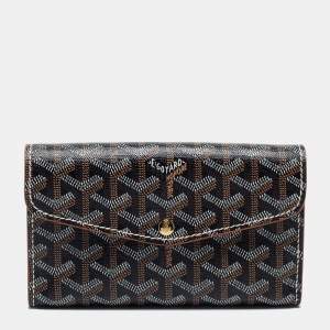 Goyard Brown Goyardine Coated Canvas and Leather Double Flap Continental Wallet