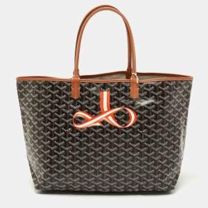 Goyard Brown Goyardine Coated Canvas and Leather Printed Saint Louis PM Tote