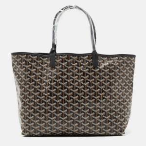 Goyard Black Goyardine Coated Canvas and Leather Saint Louis PM Tote