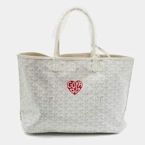 Goyard White Goyardine Coated Canvas and Leather Saint Louis PM Tote