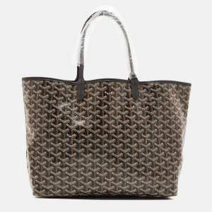 Goyard Black Goyardine Coated Canvas and Leather Saint Louis PM Tote