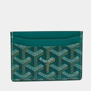 Goyard Green Coated Canvas and Leather Saint Sulpice Card Holder