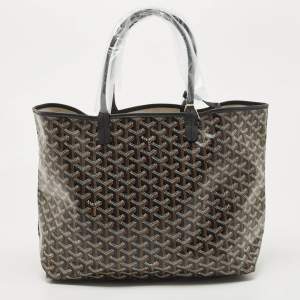 Goyard Black Goyardine Coated Canvas and Leather Saint Louis PM Tote