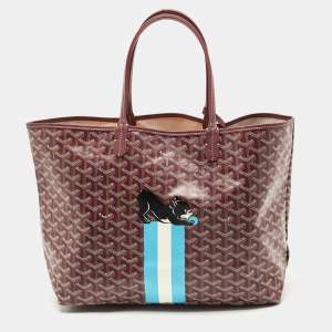Goyard Burgundy Goyardine Coated Canvas and Leather Saint Louis Special Edition PM Tote