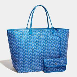 Goyard Sky Blue Goyardine Coated Canvas and Leather Saint Louis GM Tote