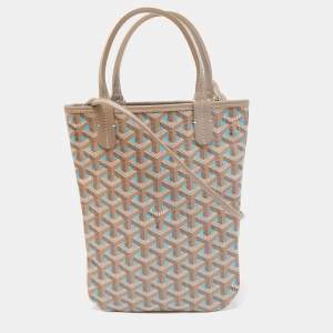 Goyard Grey/Blue Goyardine Coated Canvas and Leather Poitiers Claire Voice Bag