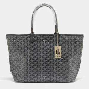 Goyard Grey Goyardine Coated Canvas and Leather Saint Louis PM Tote