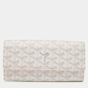 Goyard White Goyardine Coated Canvas Varenne Continental Wallet