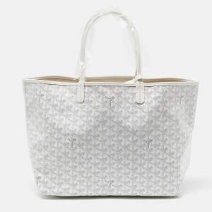Goyard White Goyardine Coated Canvas and Leather Saint Louis PM Tote
