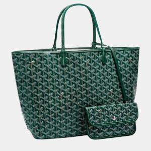 Goyard Green Goyardine Coated Canvas and Leather Saint Louis PM Tote