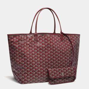 Goyard Burgandy Goyardine Coated Canvas and Leather Saint Louis PM Tote