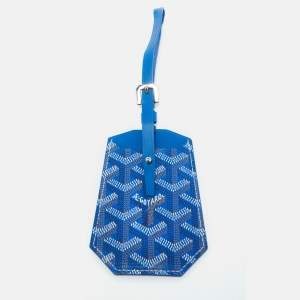 Goyard Blue Goyardine Canvas Luggage Tag