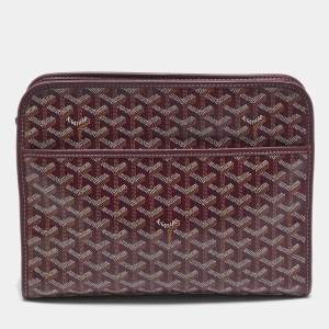 Goyard Burgundy Goyardine Coated Canvas Jouvence GM Toiletry Bag
