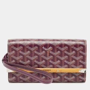 Goyard Burgundy Goyardine Coated Canvas and Leather Mini Monte Carlo Phone Case