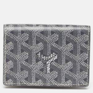 Goyard Grey Goyardine Coated Canvas and Leather Business Card Holder 